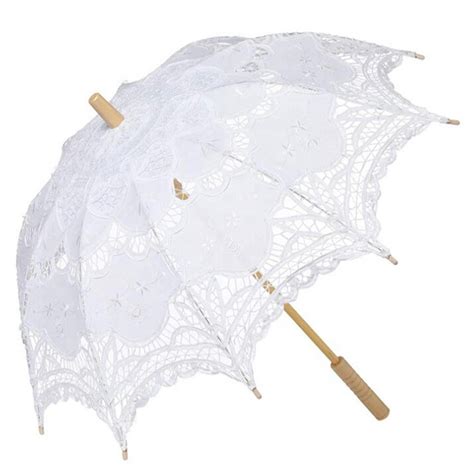 Lace Cotton Embroidered Parasol Bridal Wedding Umbrella For Decoration