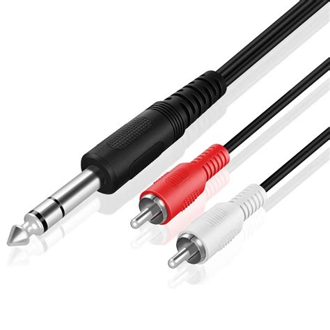 TNP Premium 1 4 Inch 6 35mm TRS To Dual RCA Cable 6 Feet Balanced TRS