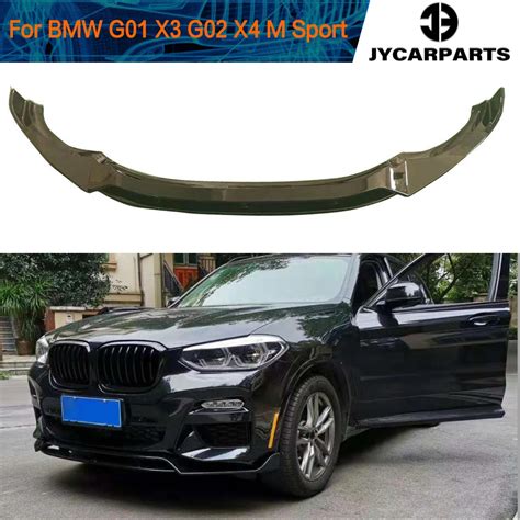 Abs Glossy Black Red Carbon Fiber Look Front Bumper Lip Spoiler