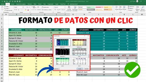 Como ACTIVAR AUTOFORMATO En Excel Diferentes Formatos De Datos Con Un