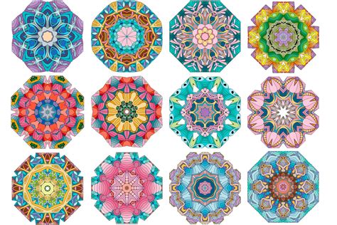 Unique Colored Mandalas By Watercolor Fantasies Thehungryjpeg