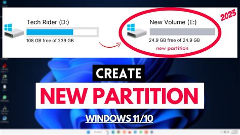 How To Create New Partition On Windows 11 10 Create New Drive 2023💥 Youtube