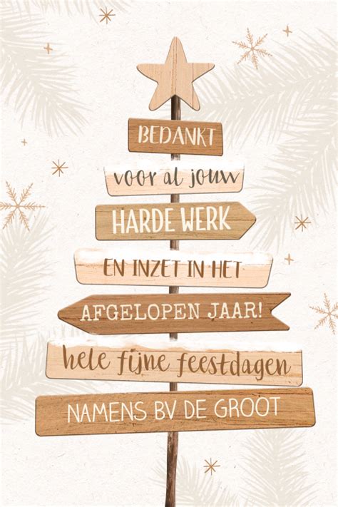 Zakelijke Kerstkaart Met Illustratie Van Kerstboom