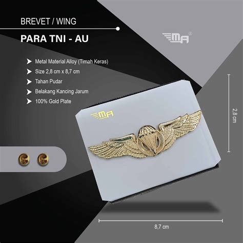 Jual WING PARA TNI AU PDH BRIVET BREVET PIN Shopee Indonesia