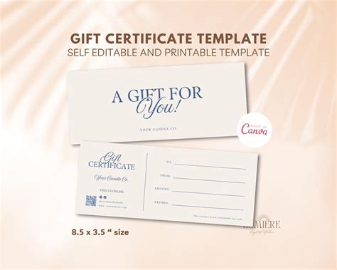 editable gift certificate template printable gift voucher template