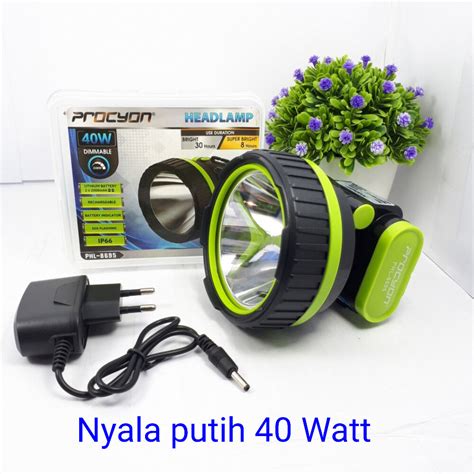 Senter Kepala Head Lamp PROCYON 40wt PHL8695 Terang Nyala Putih Tahan