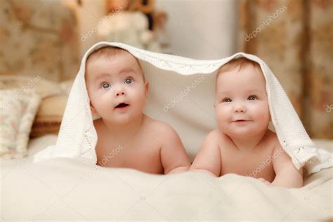 Two Twin Babies Girls Stock Photo By Vova130555 Gmail 74324459