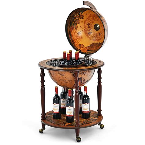 Buy Goplus Globe Wine Bar Stand Th Century Italian Replica Wine