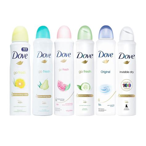 6 Pack Dove Body Spray Anti Perspirant Bundle 250ml Each