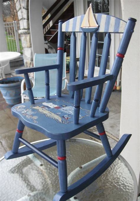 Painted Nautical Rockernautical Lighthouse Rocker Sail Boat Rocking