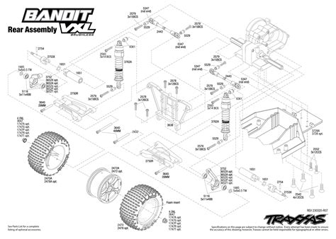 Traxxas Bandit Vxl Exploded View Rear