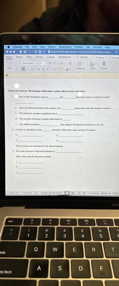 Solved Endocrine System Mechanism Of Hormone Action Direct Chegg