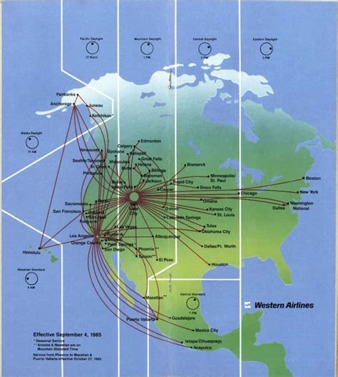 western airlines timetables  route maps  airchive