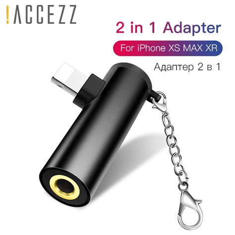 Accezz 2 In 1 Lighting Charging Listening Adapter For Iphone X Xr Xs Max 8 7 Plus 3 5mm Jack