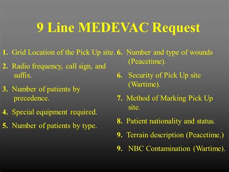 9 Line Medevac Card Template Delmy Dill