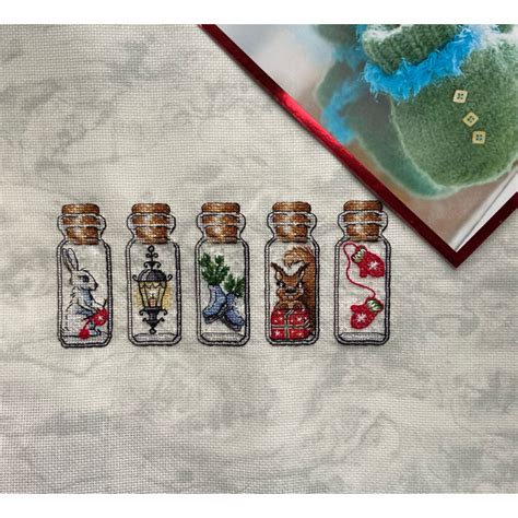 Winter shelf cross stitch pattern, bottle cross stitch, mode | Inspire Uplift