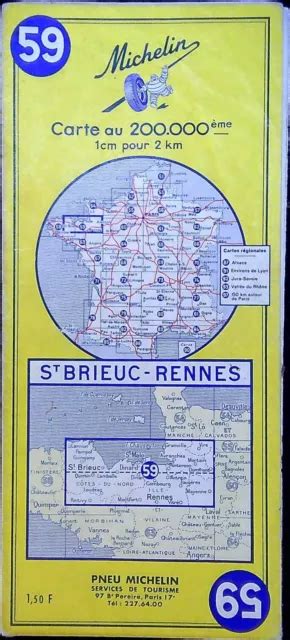 Ancienne Carte Routi Re Michelin Collector St Brieuc