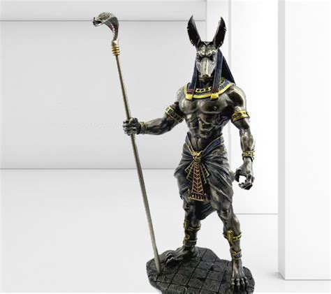 Guardian Ancient Egyptian Art Decor Bronze Anubis Statue for Sale