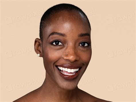 Happy Nude Black Woman Mockup PSD Rawpixel