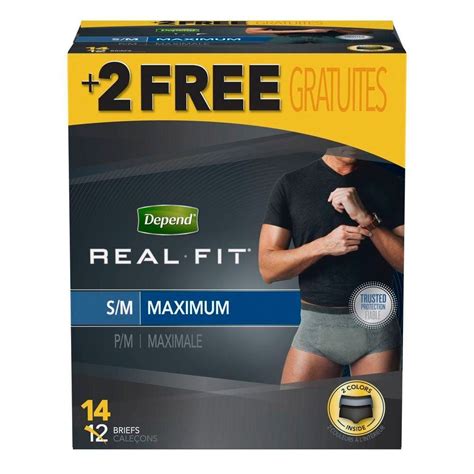 Depend Real Fit Incontinence Underwear For Men Maximum Absorbency S M Black Grey 14 Ct Artofit