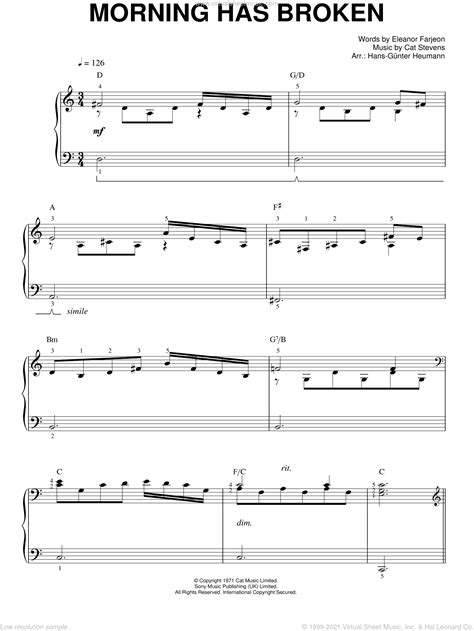 Stevens Morning Has Broken Sheet Music For Piano Solo [pdf]