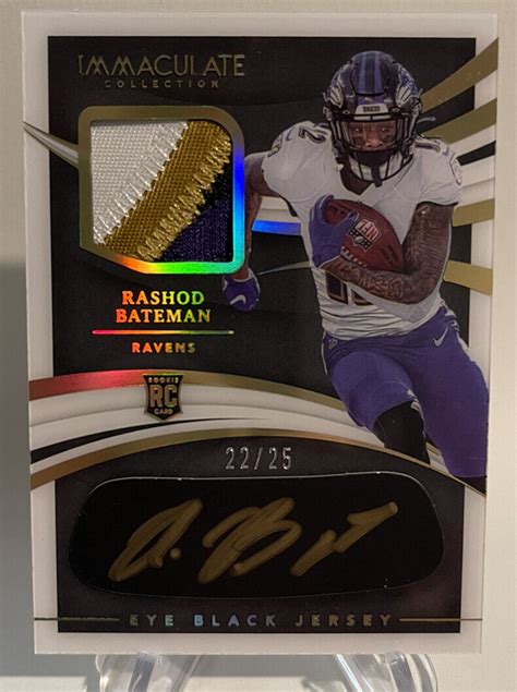 Immaculate Rashod Bateman Auto Gold Eye Black Jersey Ravens Ebay