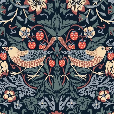 William Morris Strawberry Thief Blue Black Ceramic Or Porcelain Tiles