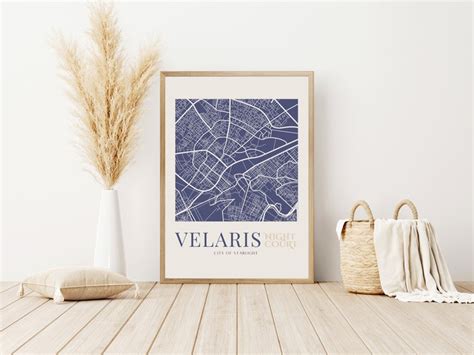 Velaris Print Velaris Street Map City Map Wall Art City - Etsy