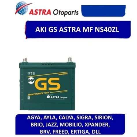 Jual Aki Accu Battery Gs Mf Astra Ns Zl Ns Zl B L Jazz Brio