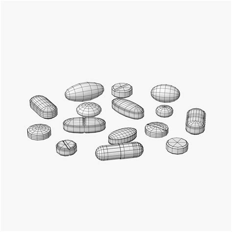 medicine tablets capsules 3d model