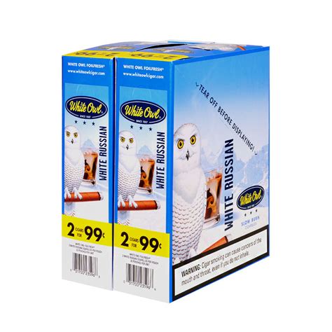 White Owl White Russian Cigarillos 30 Packs Of 2 For 99¢ Tobacco Stock