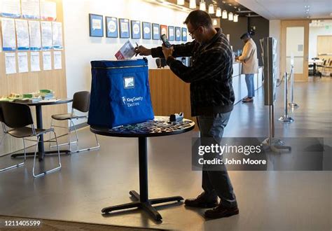 A Voter Photographs Himself Casting A Primary Ballot At The King