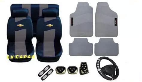 Kit Cinza Capas Bancos Pedaleira Tapetes Corsa Wind Super 97