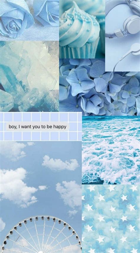 Download Aesthetic Pastel Blue Collage Pictures