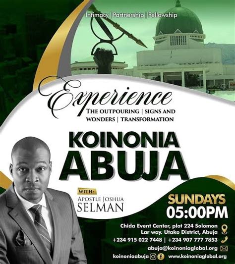 Download Latest Koinonia ABUJA Messages - Joshua Selman