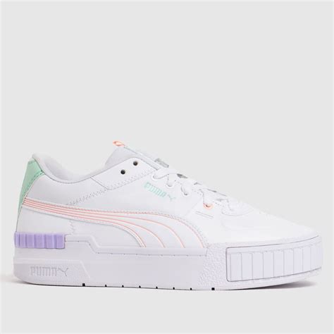 Womens White Puma Cali Sport Pastel Mix Trainers Schuh