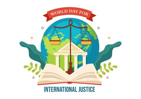 D A Mundial De La Justicia Internacional Ilustraci N Vectorial Con