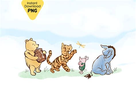 Winnie the Pooh Clipart Piglet Eeyore Tigger Images Balloon Umbrella Png Baby Shower Nursery ...