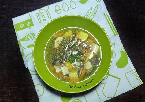 Resep Sup Jamur Tahu Oleh Karlina Kitchen Cookpad