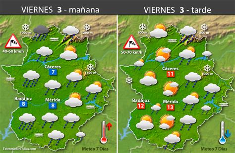 Previsión meteorológica en Extremadura Días 3 4 y 5 de marzo