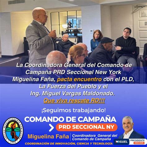 La Coordinadora General del Comando de Campaña PRD Seccional New York