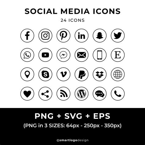 Schwarz Social Media Icons Png Svg Eps Social Media Icons Social