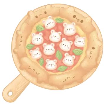 Cute Pizza With White Bear Cute Pizza Pizza Bear Png Transparent