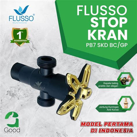 Jual Stop Kran Cabang T Keran Kamar Mandi Flusso Stop Kran Double