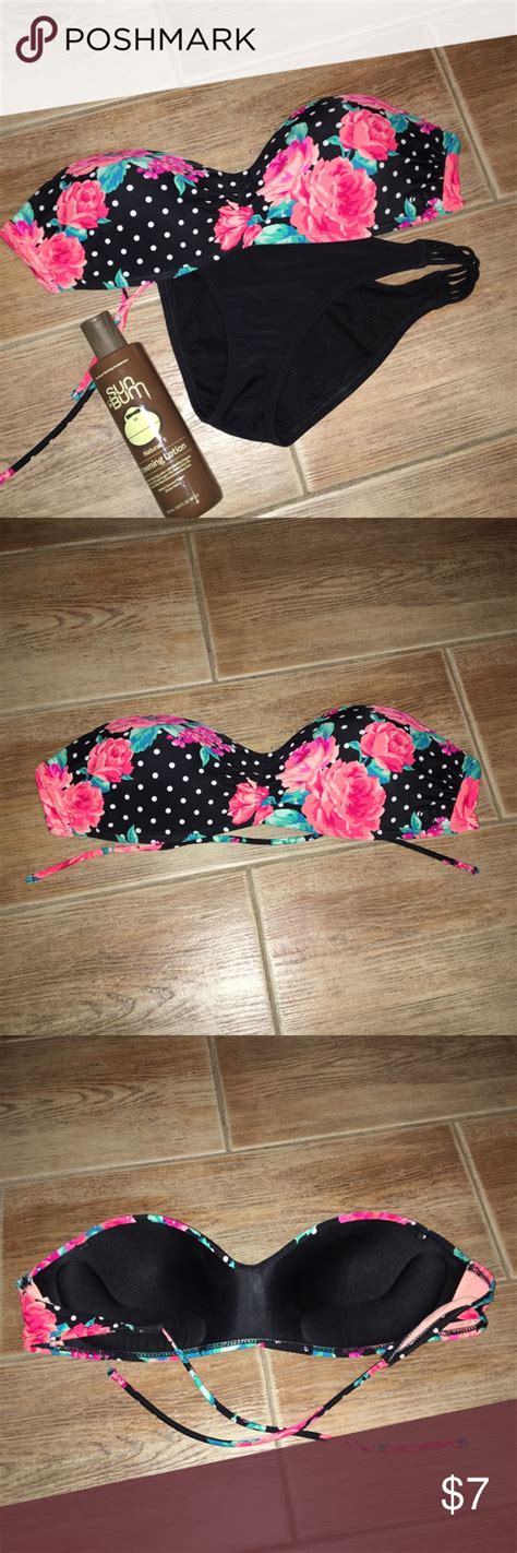 FINAL MARKDOWN Polka Dot Roses Bikini Top Bikini Tops Bikinis