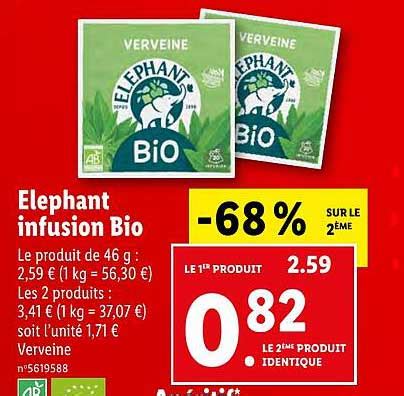 Promo L Phant Infusion Bio Chez Lidl Icatalogue Fr