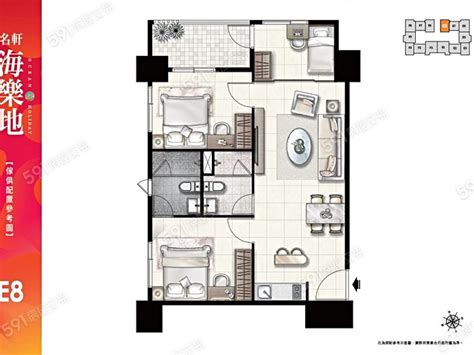 【名軒海樂地】開價35~42萬坪，格局規劃1~3房 591新建案