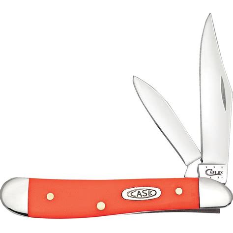 Case 80504 Peanut Folding Pocket Knife With Orange Synthetic Handle