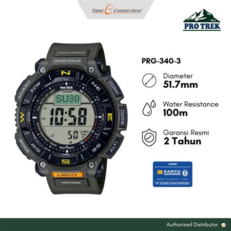 Jual Casio Pro Trek PRG 340 3 Original Jam Tangan Pria Digital Solar