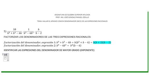 Ejemplo 5 Mínimo común denominador de expresiones racionales YouTube